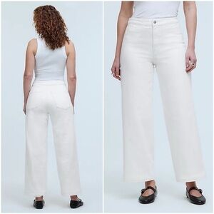 Madewell The Curvy Emmett Wide-Leg Jean in Tile White: Welt Pocket Edition 27T
